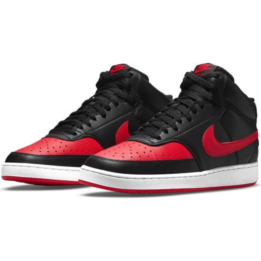 Nike Black & Univeristy Red Court Vision Mid